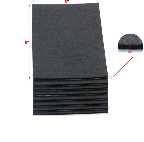 6" X 8" X 1/5" Thick Heavy Duty Felt Sheets - 8 Sheets (Black)...