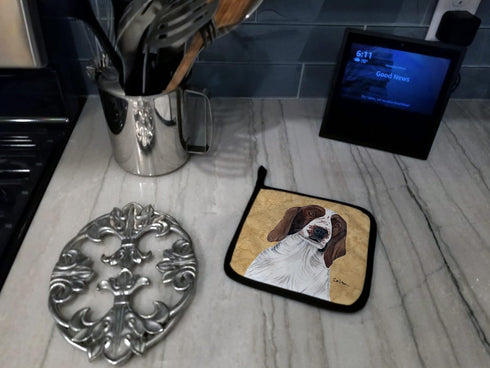 Caroline's Treasures SC9131PTHD Springer Spaniel Wipe Your Paws Pair of Pot Holders Kitchen Heat Resistant Pot Holders Sets Oven Hot Pads for Cook...
