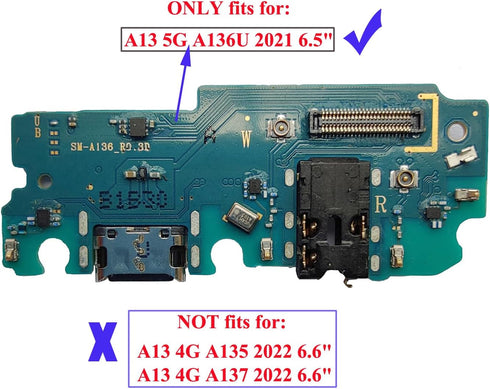 Galaxy A13 5G A136U USB Charging Port Dock Connector Charger Board Flex Cable Replacement for Samsung Galaxy A13 5G A136U 6.5" (A136U-1 Piece)...