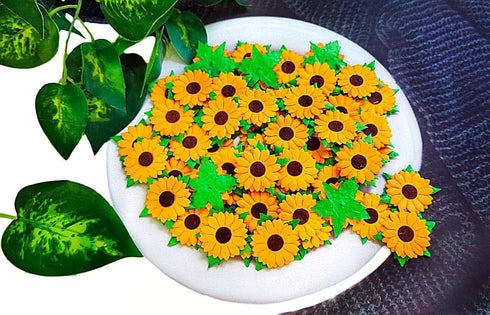Handmade Mulberry Paper Flowers for Scrapbooking Embellishment Wedding Supply Accessory DIY Crafts Project, Artificial Mini Paper Flower (Yellow S...