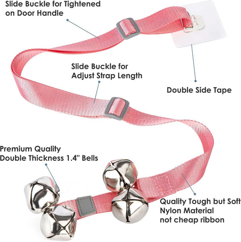 FOLKSMATE Dog Doorbells for Potty Training, Buckle Adjustable Puppy Dog Door Bells with Extra Loud Bells for Dogs Training, Housebreaking, Door Kn...