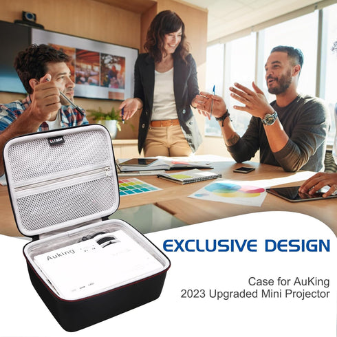 LTGEM Projector Case for AuKing ?M8-F Mini Projector(Inside: 8.4"x7.2"x3.2") - Hard Travel Protective Carrying Case Bag(Case Only)...