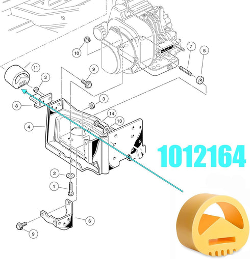 Motor Mount Noise Vibration Dampener Engine Snubber for Club Car Ds Gas 1984-Up and Precedent Gas 2004-Up Golf Cart, Replace 1012164 102540301 102...