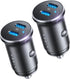 LISEN USB C Car Charger Adapter, 60W Dual Port QC 3.0 Type C Adapter, Car Phone Charger Fast Charge USB C Cigarette Lighter Adapter for iPhone 15 ...