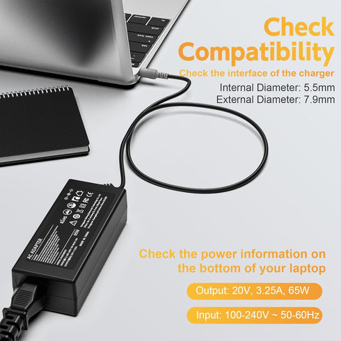 Laptop Charger Compatible with Lenovo Thinkpad E430 E520 E530 E535 E545; T400 T410 T420 T420s T520 T530 T61; SL500 SL510 X120e X130e X131e X140e X...