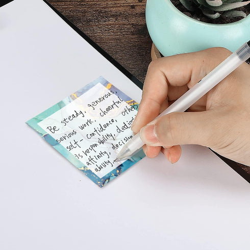 WAVEYU 8 Pads Cute Sticky Notes Marble Designs Self Stick Notes Pads Adhesive Sticky Notes 3''x3'' Sticky Notes Easy to Post for Home,Office,Schoo...