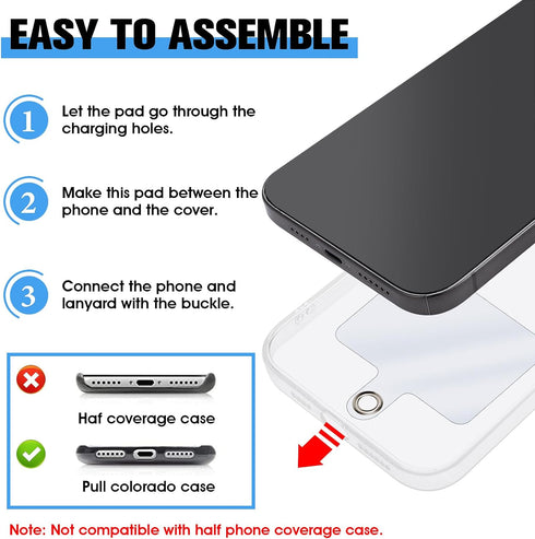 simarro Universal Cell Phone Lanyard, 2 Phone Chains with 4 Transparent Replacement Mobile Phone Straps Adjustable Nylon Neck Strap for All Smartp...