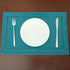 Grelucgo Set of 6 Handmade Hemstitch Teal Table Placemats, Rectangular 12 by 18 Inch...