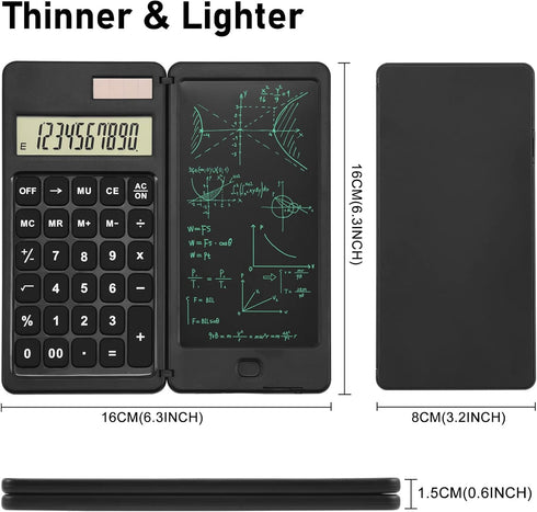 EooCoo Scientific Calculator with Notepad,10-Digit Large Display Office Desk Calcultors,Support Solar and Battery,Foldable Calculator for Students...