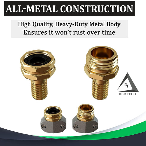 Garden Hose Repair Kit, Fits 3/4 and 5/8 Inch Hoses, Solid Male and Female Hose End Replacement, Water Hose Fixing Kit, Hose Mender, Water Repair ...