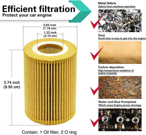 Oil Filter Fits for Mercedes-Benz Bluetec E320 GL350 ML350 R350 R320 GL320 ML320 CDI, Sprinter 2500 3500 4500, 07-09 Jeep Grand Cherokee HU821X | ...