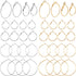 32 Pcs Hoop Earrings Finding, Hypoallergenic Alloy Round Earring Hoops for Jewelry Making, Gold Silver Open Beading DIY Earrings Craft Art Accesso...