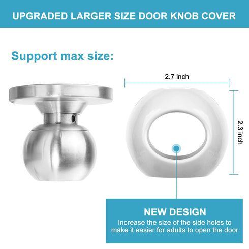 Door Knob Safety Cover for Kids (4 Pack) New Shape & Structure Design Child Door Knob Covers Prevent Children from Opening Doors Baby Safety Door ...