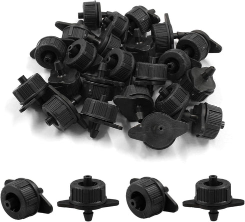60 Pcs Drip Irrigation Emitters, 1 GPH Pressure Compensating Irrigation Drippers for Garden Lawn Watering Irrigation System, Black...