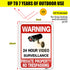 4-Pack No Trespassing Signs Private Property, 10x7 Inch Aluminum 24-Hour Video Surveillance Signs Outdoor, Warning Signs for Property Security, Ho...