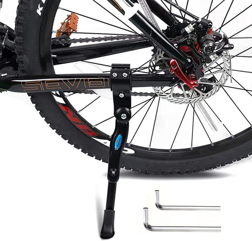 Bike Kickstand Kids- Adjustable Rear Side Aluminum Alloy Bicycle Stand Kickstand Fit for 16”18" 20" 22“Bike Kick Stand for Mountain Bike Road Bicy...