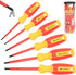 Amartisan 1000V Insulated Electrician Screwdriver Set 6-Piece, 3 Phillips and 3 Slotted Tips Professional Cushion Grip Screwdriver Set...