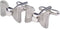 Mens bow cufflinks business wedding shirt gift (argent)...