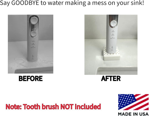 Toothbrush Holder Mount with Drain Tray, Countertop Self-Draining Organizer for Electric Toothbrush - 2 Pack...