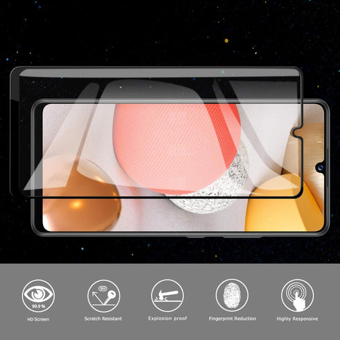 Orzero (3 Pack) Compatible for Samsung Galaxy A42 5G Tempered Glass Screen Protector (Full Adhesive), 9 Hardness HD Anti-Scratch Full Coverage Bub...