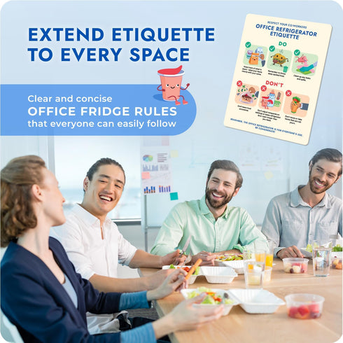 Office Refrigerator Etiquette Guide - Magnetic Signs for Refrigerator to Promote Respectful Behavior - Cute Office Supplies & Office Accessories -...