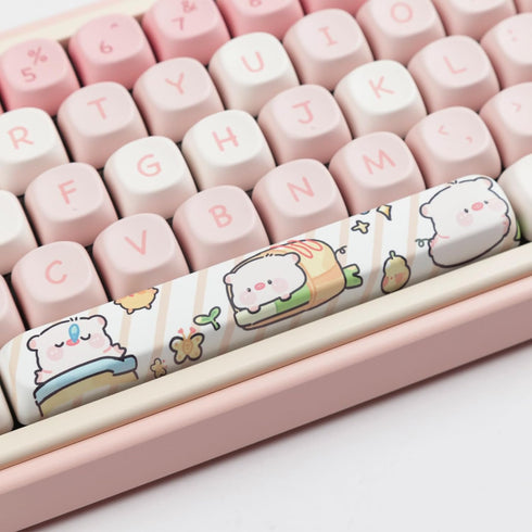 Hyekit PBT Keycaps for Mechanical Keyboard - 145 Keys Pink Pig Keycaps, Dye-Sublimation Cute Keycaps MOA Profile Custom Keycaps for Cherry Gateron...
