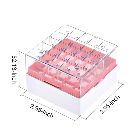YOKIVE Freezer Tube Box, PP Holder Rack for 1.8/2ml Centrifuge Tubes | Fixed Sample Tube, Great for Lab and Scientific Institutes (25 Places, Red)...
