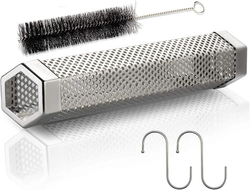 AYZA,Pellet Smoker Tube -12inchStainless Steel BBQ Wood Pellet for ColdHot Smoking,Works with All Grill or Smokers,Ideal Smoking Cheese,Fish,Beef,...