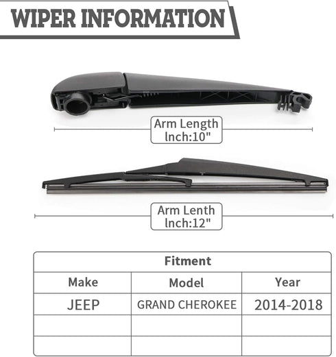 Rear Wiper Arm Blade Nut Set Replacement for Jeep Grand Cherokee 2014-2022,Rear Wiper Cover Accessories Assembly, Wiper Cap Set for Back Windshiel...