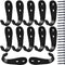 MsBong 12 Pcs Black Coat Hooks for Wall, Heavy Duty Hooks for Hanging Coats No Rust Hooks Wall Mounted with Screws for Key, Towel, Bags, Cup, Hat ...