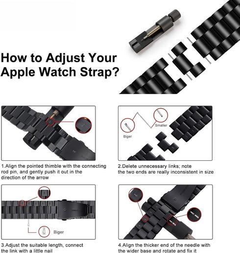 Metal Bands Compatible with Apple Watch Band 41mm 40mm 38mm, Dressy Stainless Steel Chain Strap for Men iWatch Series Ultra/Ultra2/9/8/7/6/5/4/3/2...