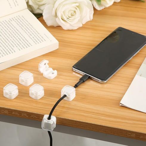 6pcs Magnetic Cable Management Clips, Self Adhesive Cord Organizer Holder Desk Cable Management Cord Organizer Phone Charger Wire Holder Desk Cabl...