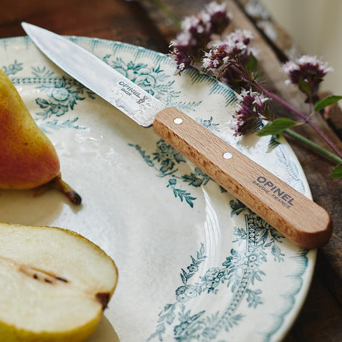 Opinel No. 112 Paring Knives 2 Piece Set, Sandvik 12C27 Steel Everyday Use Prep Knives for Chopping, Peeling, Slicing, Trimming, Stabilized Sustai...