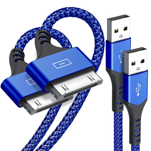 AviBrex USB to 30 Pin Charging Cable 6.6ft 2-Pack, USB Fast Charging & Sync Data Cable Nylon Braided Cord Compatible iPhone 4/4s/3G/3GS, iPad 1 2 ...