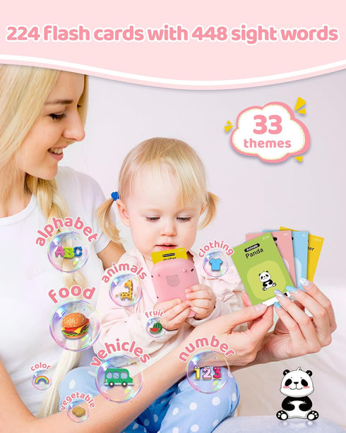 Talking Flash Cards with 448 Sight Words, Pocket Speech Therapy Toy for Toddlers, Autism Sensory Toys, Montessori Learning Educational Toys Gifts ...