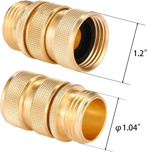 3/4 Inch Garden Hose Fitting Quick Connector Male and Female Set (4 Sets)...