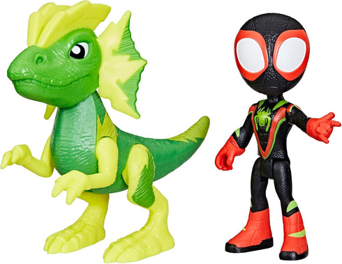 Spidey and his Amazing Friends Marvel Dino-Webs, Miles Spin Morales & Marvel's Electrosaurus Action Figures, Super Hero Toys for Kids Ages 3 and U...