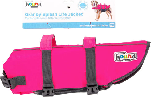 Outward Hound Granby Splash Pink Dog Life Jacket, Medium...