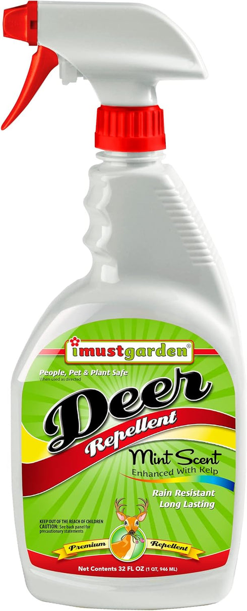 I Must Garden Deer Repellent: Mint Scent Deer Spray for Gardens & Plants – Natural Ingredients – 32oz Ready to Use...