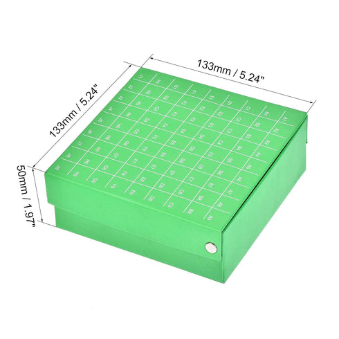 uxcell Centrifuge Tube Freezer Storage Box 81-Well Waterproof Cardboard Holder Green for 1.8ml/2ml Micro Centrifuge Tubes...