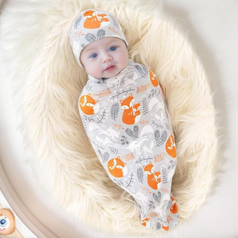 Galabloomer Newborn Swaddle Blanket with Beanie Set Baby Boy Receiving Blanket Gold Arrow...
