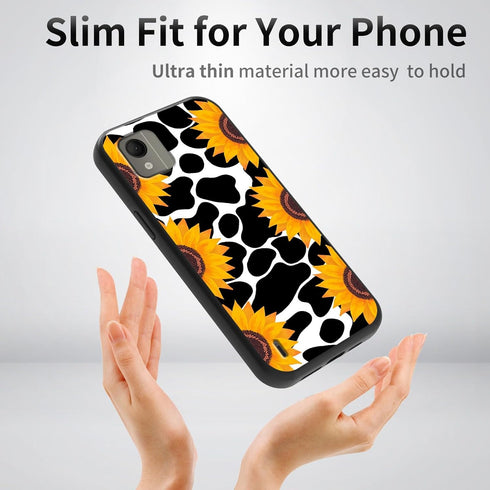 for Nokia C110 Phone Case, Soft TPU Ultra-Thin Nokia C110 N156DL 2023 Case for Women Girl, Flexible Anti Scratch Protective Shockproof Cover, Cow ...