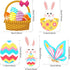 30 Pieces Happy Easter Paper Cutouts Bunny Eggs Carrot Basket Chicken Butterfly Cutouts Animals Theme Party Signs Paper Cutouts for Easter Party D...