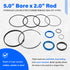 Replace for Hydraulic Log Splitter Cylinder Rebuild Seal Kit, Fit for 5.0" Bore x 2.0" Rod Cylinder...
