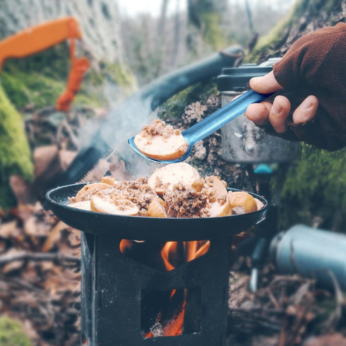 4 Pieces Titanium Long Handle Spork and Spoon 8.4 Inch Ultralight Portable Flatware Lightweight Soup Spoon Camping Spork Utensil for Outdoor Campi...