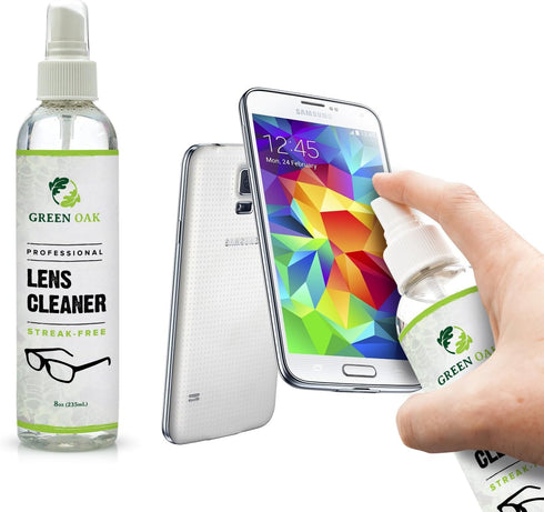 Lens and Screen Cleaner Spray Kit by Green Oak - Safely Cleans Monitors, Phones, Tablets, TVs, Laptops, Eyeglasses, Cameras, Other Screens and Len...
