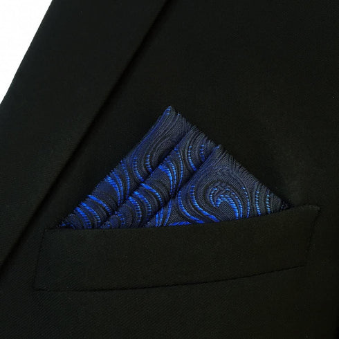 S&W SHLAX&WING Navy Pocket Square for Suit Silk Handkerchief XL...