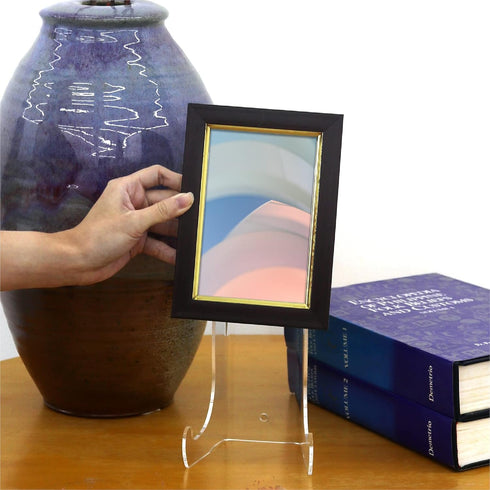 Clear Acrylic Easel - 6” Acrylic Display Stand for Picture Frames, Plaques, Ceramic Tiles, Plates, etc....