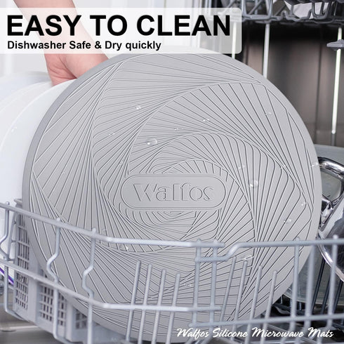 Walfos 12-Inch Silicone Microwave Mat & Pot Holders, Non-Slip Heat Resistant for Oven, Hot Pot, Bowl...