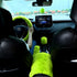9 Pcs Father's Day Fluffy Car Accessories Set Soft Furry Steering Wheel Covers Set for Men Universal 15 Inches for Men Car Decoration, Lime Green...